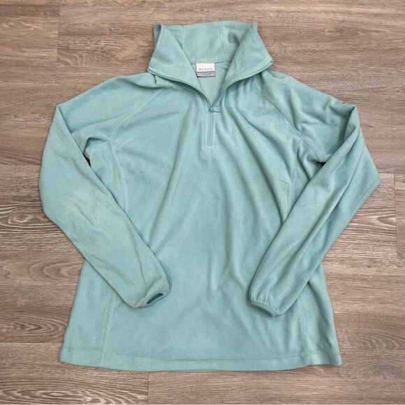 Columbia Pastel Blue Fleece Warm Ligthweight Pullover Sweater Sports Sweater Ski - Picture 1 of 6